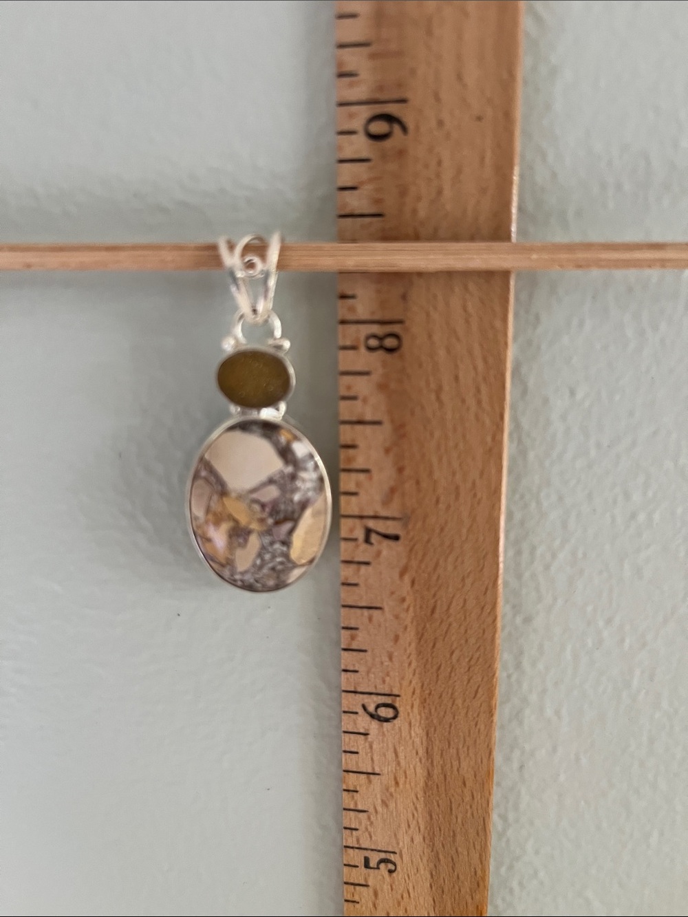 Sterling Silver Yellow Jasper Pendant Necklace - Picture 4 of 5